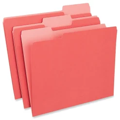 File Folders|Universal File Folder, Letter Size, Red, 100/Box (UNV12303)