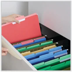 File Folders|Universal File Folder, Letter Size, Red, 100/Box (UNV12303)