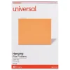 Hanging File Folders|Universal Hanging File Folder, Letter Size, Orange, 25/Box (UNV14122)