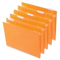 Hanging File Folders|Universal Hanging File Folder, Letter Size, Orange, 25/Box (UNV14122)