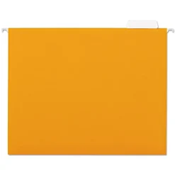 Hanging File Folders|Universal Hanging File Folder, Letter Size, Orange, 25/Box (UNV14122)