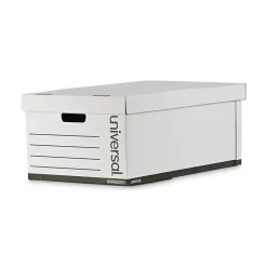 File Storage|Universal Medium Duty Corrugated File Box with Lift Off Lid, Legal Size, White, 12/Carton (UNV95221)