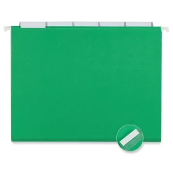 Hanging File Folders|Universal Recycled Hanging File Folder, Letter Size, Bright Green, 25/Box (UNV14117)