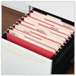 Hanging File Folders|Universal Recycled Hanging File Folder, Letter Size, Red, 25/Box (UNV14118)