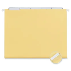 Hanging File Folders|Universal Recycled Hanging File Folder, Letter Size, Yellow, 25/Box (UNV14119)