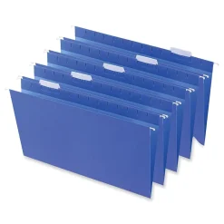 Hanging File Folders|Universal Recycled Hanging File Folder, Legal Size, Blue, 25/Box (UNV14216)