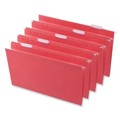 Hanging File Folders|Universal Recycled Hanging File Folder, Legal Size, Red, 25/Box (UNV14218)