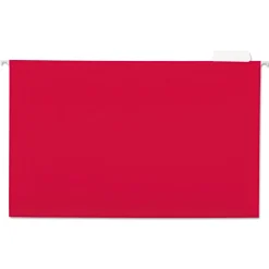 Hanging File Folders|Universal Recycled Hanging File Folder, Legal Size, Red, 25/Box (UNV14218)