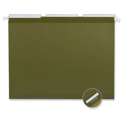 Hanging File Folders|Universal Recycled Hanging File Folder, 1/3 Cut Tab, Letter Size, Standard Green, 25/Box (UNV24113)