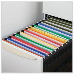 Hanging File Folders|Universal Recycled Hanging File Folder, 1/3 Cut Tab, Letter Size, Standard Green, 25/Box (UNV24113)