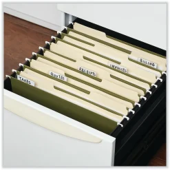 Hanging File Folders|Universal Reinforced Recycled Hanging File Folder, Letter Size, Standard Green, 25/Box (UNV14141)