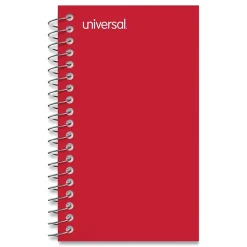 Notepads|Universal Side Wirebound Memo Books, 5" x 3", Narrow Ruled, 50 Sheets/Pad, 12/Pack (UNV20453)