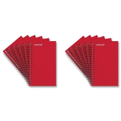 Notepads|Universal Side Wirebound Memo Books, 5" x 3", Narrow Ruled, 50 Sheets/Pad, 12/Pack (UNV20453)