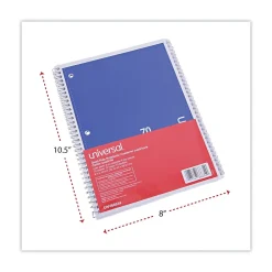 Subject Notebooks|Universal Subject Notebooks, 8" x 10.5", Quad, 70 Sheets, White, 4/Pack (UNV66634)