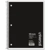 Notebooks|Universal Wirebound Notebook, 8.5 x 11, College Ruled, 100 Sheets, Black (UNV66600)