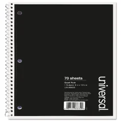 Notepads|Universal Wirebound Notebook, 4 sq/in Quadrille Rule, 10.5 x 8, White, 70 Sheets (UNV66630)