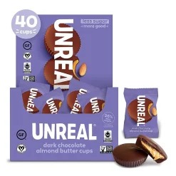UNREAL Dark Chocolate Almond Butter Cups, 0.53 Oz., 40/Pack (220-02089)