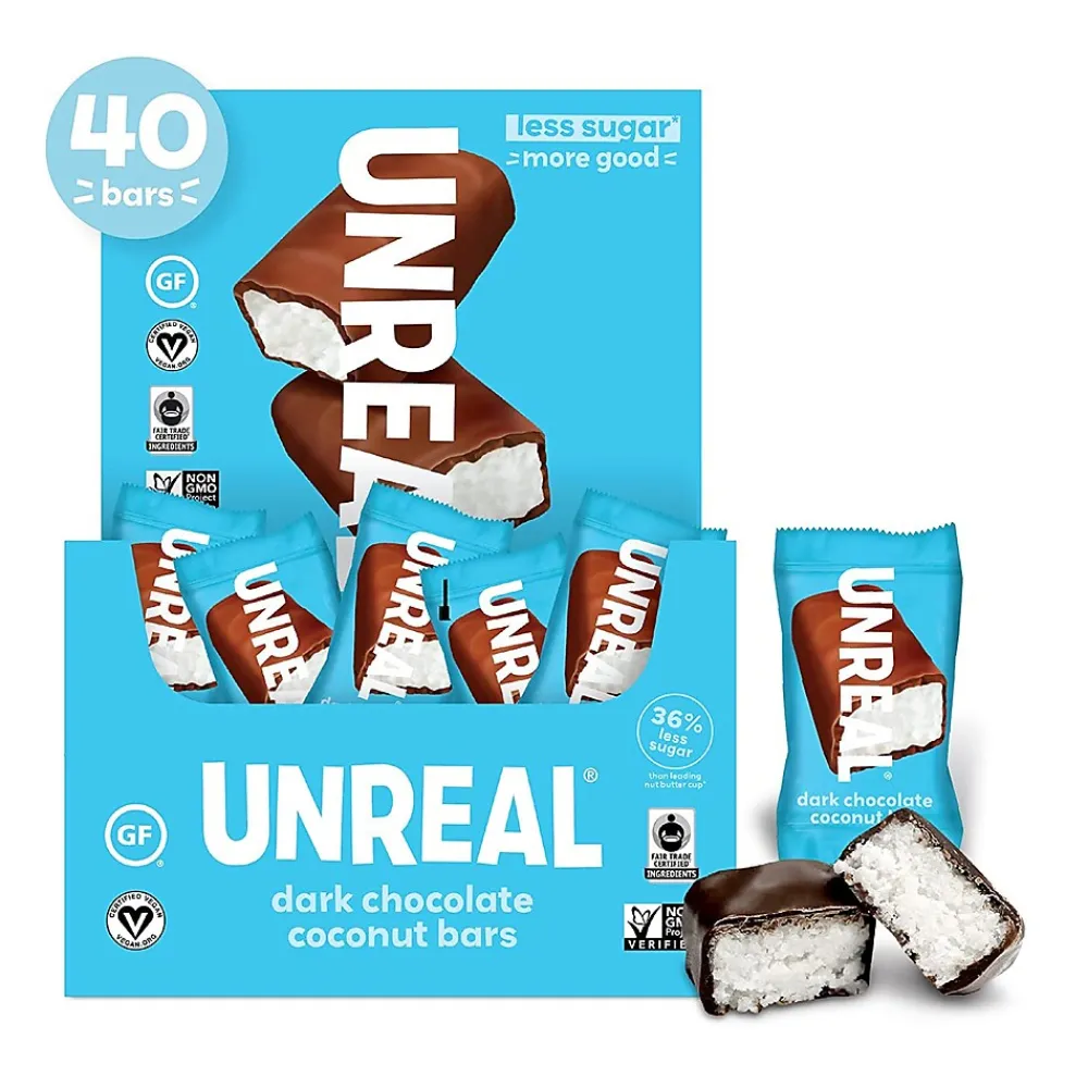 UNREAL Gluten Free Dark Chocolate Coconut Nut Bar, .53 oz., 40 Bars/Box (220-02087)