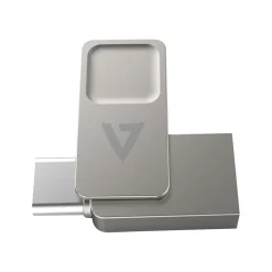 Outlet V7 Dual 128GB USB 3.2 Type C Flash Drive, Gray (VF3128GTC)