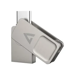 Outlet V7 Dual 128GB USB 3.2 Type C Flash Drive, Gray (VF3128GTC)