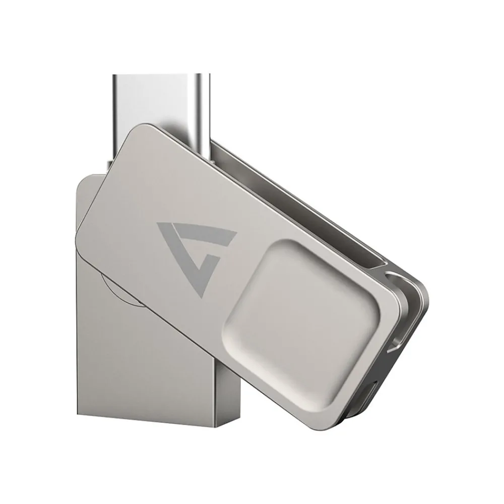 Outlet V7 Dual 128GB USB 3.2 Type C Flash Drive, Gray (VF3128GTC)