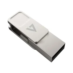 Outlet V7 Dual 128GB USB 3.2 Type C Flash Drive, Gray (VF3128GTC)