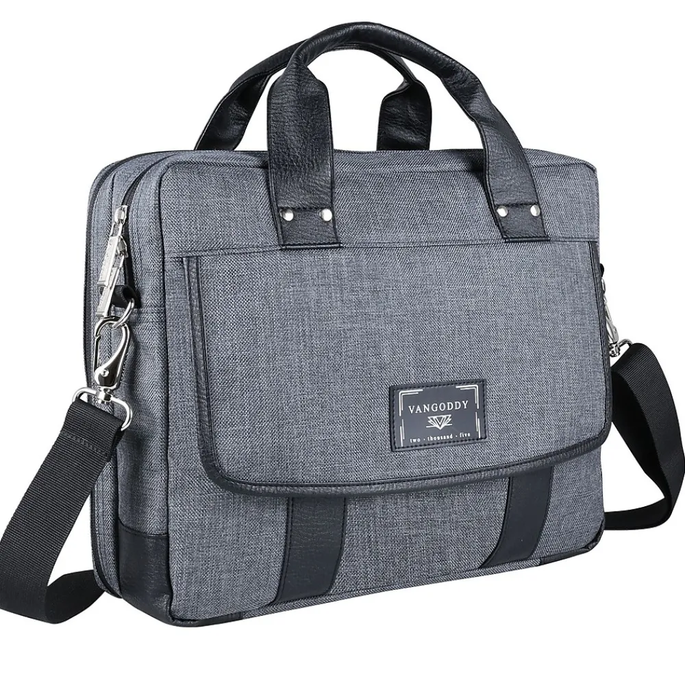 14" Laptop Messenger Bag, Chrono Grey (MSBLEA132)<Vangoddy Online