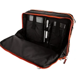 Laptop Briefcase, Black/Orange Nylon (PT_NBKLEA284_17)<Vangoddy Best