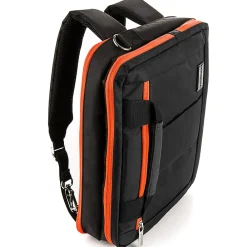 Laptop Briefcase, Black/Orange Nylon (PT_NBKLEA294_17)<Vangoddy Outlet