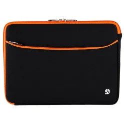 Neoprene Laptop Carrying Sleeve Fits up to 13" Laptops (Black with Orange Trim)<Vangoddy Hot