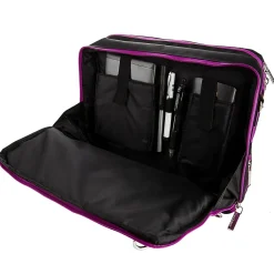 Nylon Backpack Messenger Shoulder Bag Case for 13.3 to 14 Inch Laptop, Black Purple (PT_NBKLEA285_17)<Vangoddy Outlet