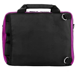 Nylon Backpack Messenger Shoulder Bag Case for 13.3 to 14 Inch Laptop, Black Purple (PT_NBKLEA285_17)<Vangoddy Outlet