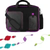 Laptop Bags|Vangoddy Office Busines Travel 14" Nylon Water Resistant Laptop Bag, Black/Purple (PT_000001247)