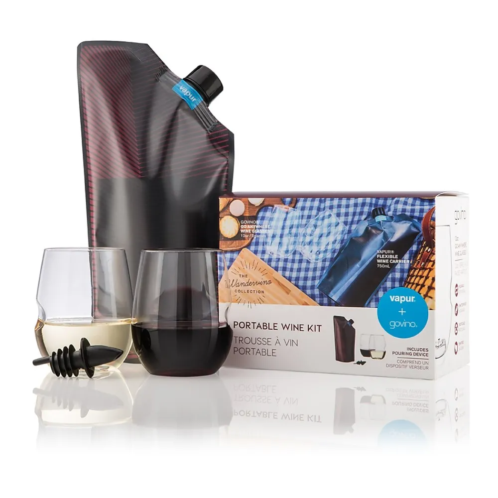 Vapur After Hours Wandervino Portable Wine Kit, 750 ml., Maroon (10256)