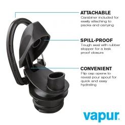 Vapur Anti-Bottle Collapsible Wide Mouth Water Bottle, 23 oz., Blackout (30177)