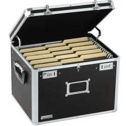 File Storage|Vaultz Aluminum Locking File Chest, Letter/Legal, Black (VZ00634)