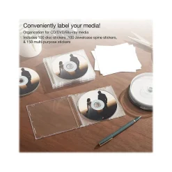 Labels|Verbatim Inkjet Media Labels, White, 7 Labels/Sheet, 50 Sheets/Pack (71126)