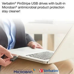 Clearance Verbatim PinStripe 16GB USB 2.0 Type A Flash Drive, Blue/Green (99149)