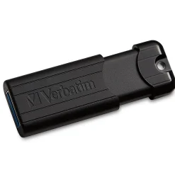 Online Verbatim PinStripe 32GB USB 3.2 Type A Flash Drive, Black (49317)