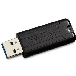 Outlet Verbatim PinStripe 128GB USB 3.2 Type A Flash Drive, Black (49319)
