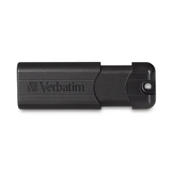 Outlet Verbatim PinStripe 128GB USB 3.2 Type A Flash Drive, Black (49319)