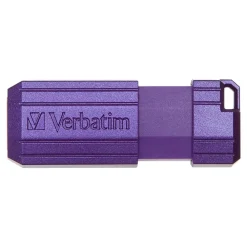 Sale Verbatim PinStripe 16GB USB 2.0 Type A Flash Drive, Violet (98045)