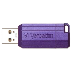 Sale Verbatim PinStripe 16GB USB 2.0 Type A Flash Drive, Violet (98045)