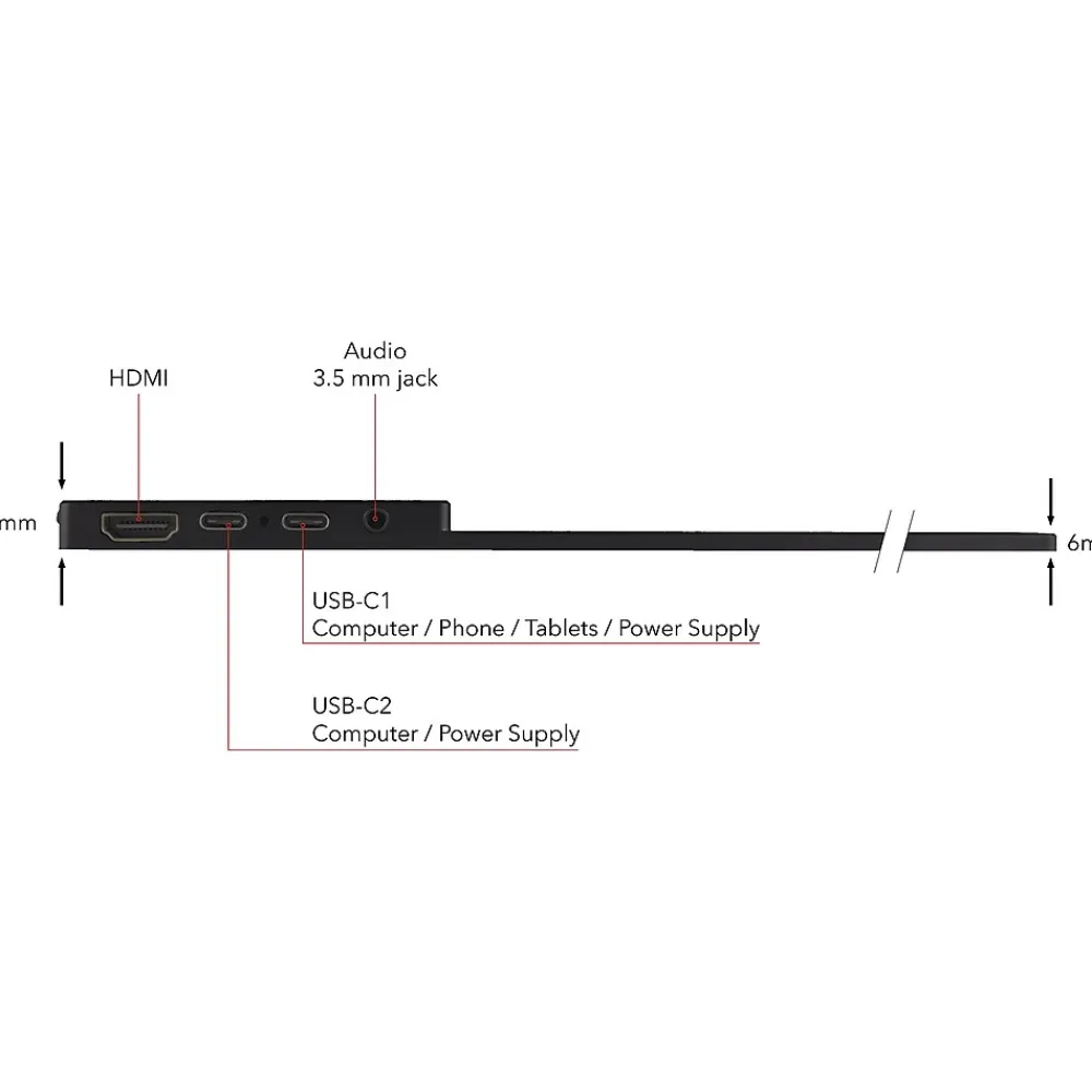 New Verbatim PMT-14 14" Portable Full HD Touchscreen Monitor, Metal Housing, Black (49591)