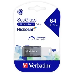 Online Verbatim SeaGlass 64GB USB 3.2 Type A Flash Drive, Gray (71273)