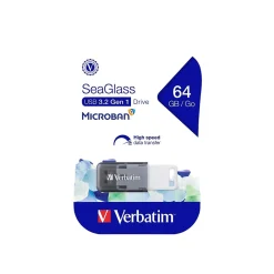 Online Verbatim SeaGlass 64GB USB 3.2 Type A Flash Drive, Gray (71273)