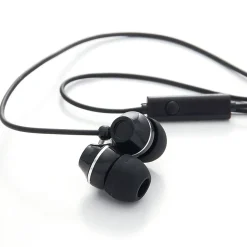 Stereo Earphones with Microphone, 3.5mm Plug, Black (99774)<Verbatim Sale