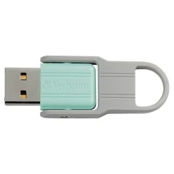 Online Verbatim Store 'n' Flip 32GB USB 2.0 Type A Flash Drive, Mint/Blue (70061)