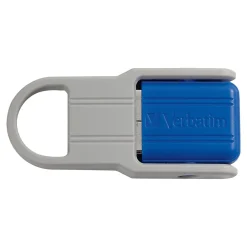 Online Verbatim Store 'n' Flip 32GB USB 2.0 Type A Flash Drive, Mint/Blue (70061)