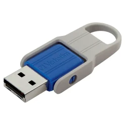 Online Verbatim Store 'n' Flip 32GB USB 2.0 Type A Flash Drive, Mint/Blue (70061)